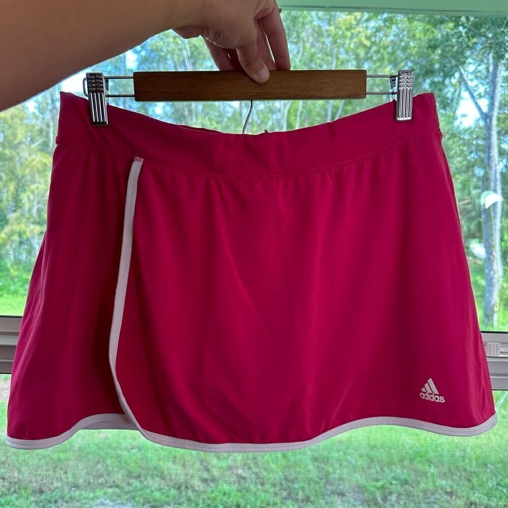 Adidas Galaxy Climalite Pink Skort Womens Large‎ Athletic Tennis Golf Faux Wrap